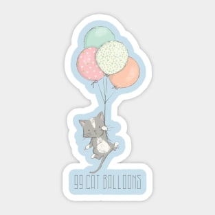 99 Cat Balloons Sticker